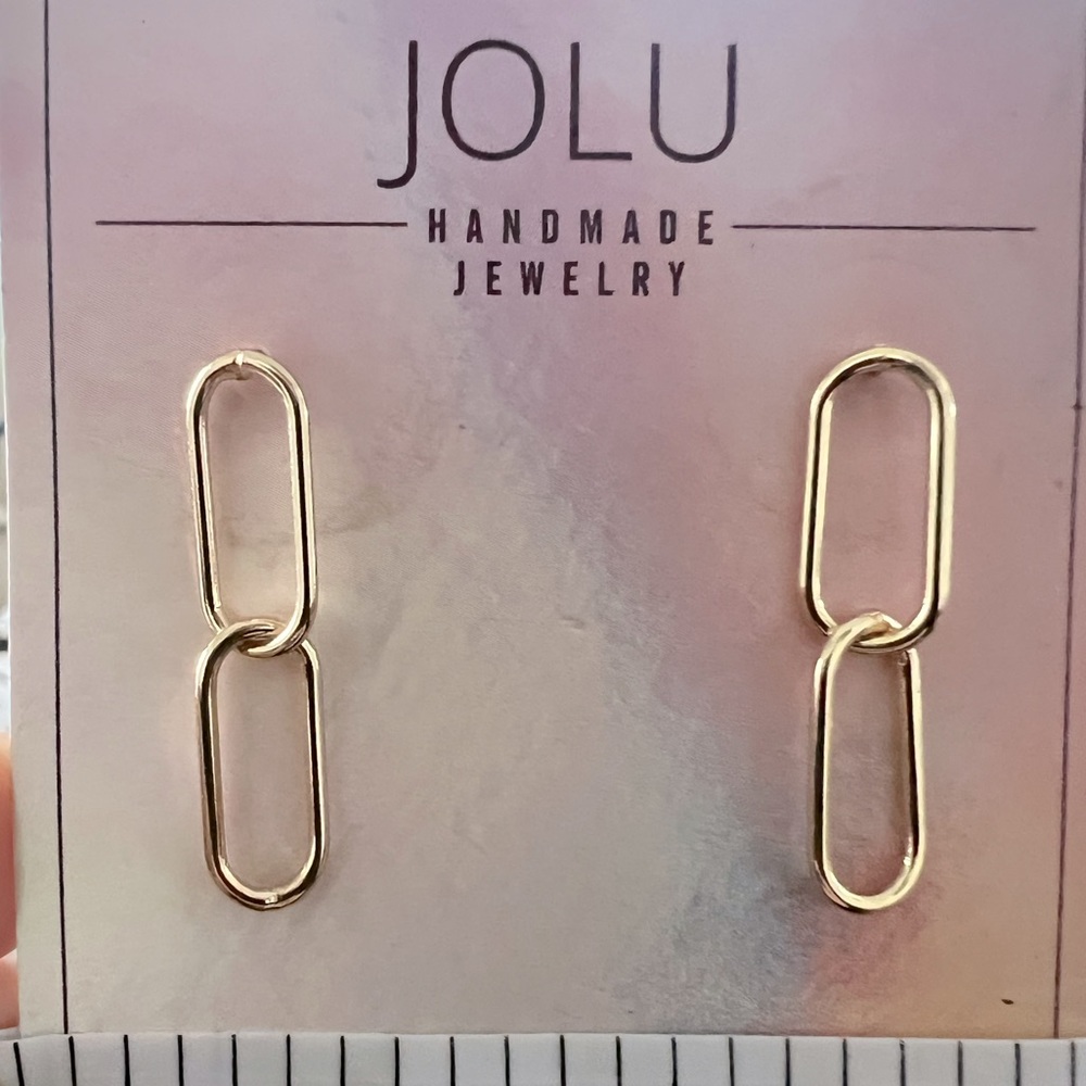 Gold Chain Link Stud Earrings